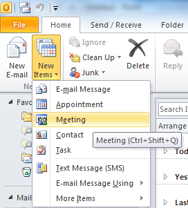Outlook Meeting Request