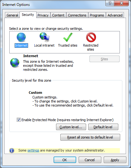 Internet Explorer - Internet Options