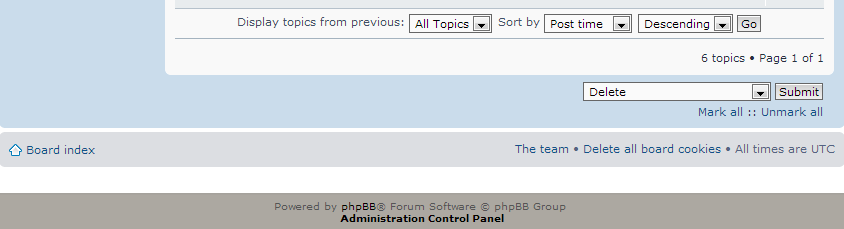 phpBB - Delete selected forum topics
