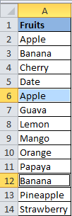 Excel - Sample Excel Worksheet - Fruits
