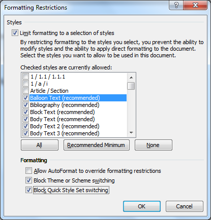 Microsoft Word - Formatting Restrictions
