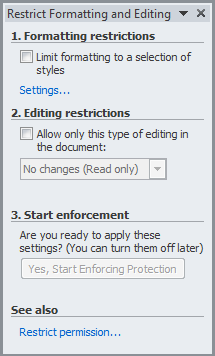 Microsoft Word - Restrict Formatting and Editing