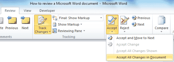 Microsoft Word - Review - Accept changes