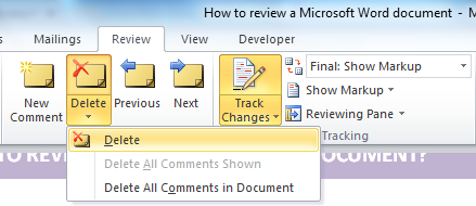 Microsoft Word - Review - Delete comments