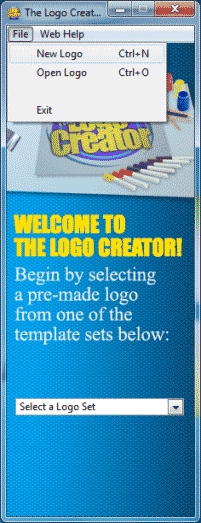 The Logo Creator - File Menu - New Logo