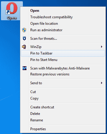 Windows - Pin to Taskbar