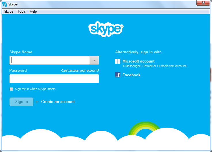 Skype - Sign-in window