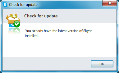 Skype - Already installed latest version of Skype