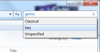 Microsoft Windows Explorer - Search filters - Music folder - Genre values