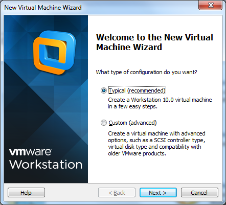 VMware Workstation 10 - "New Virtual Machine Wizard" window