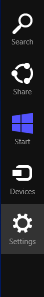 Windows 8 Operating System - Slide-out menu
