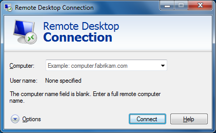 Windows - "Remote Desktop Connection" application