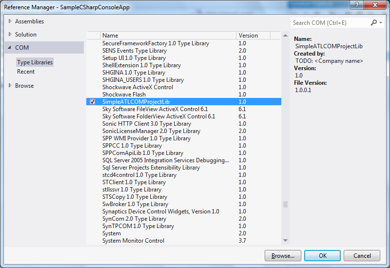 Visual Studio 2012 - "Reference Manager" dialog
