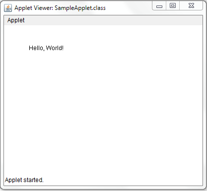 AppletViewer - SampleApplet