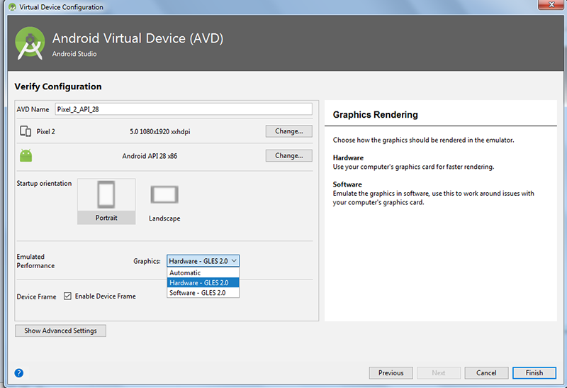 Android Virtual Device (AVD) - Verify Configuration