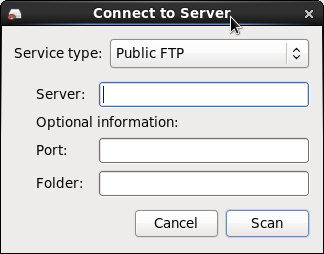 Connect to Server dialog