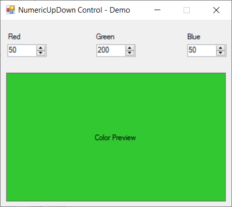 NumericUpDown control - demo
