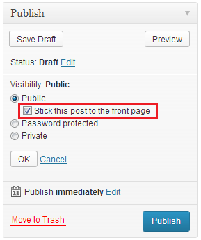How to create sticky posts in WordPress based websites?