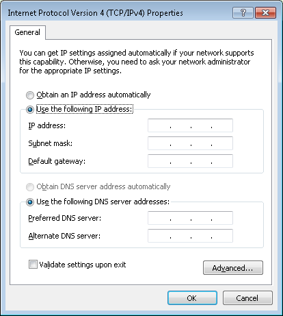 Windows 7 – How to change TCP/IP settings?
