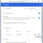 Google Chrome – Manage Passwords