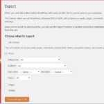 WordPress – Export the Posts, Pages or Media content