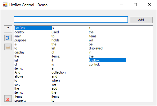 ListBox Control demo