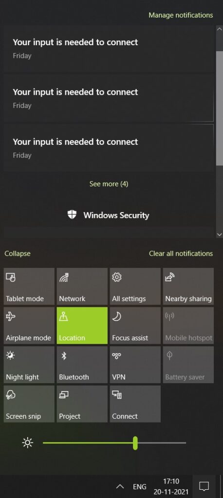 Windows 10 - Action Center